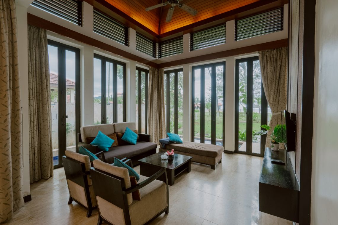 2 Bedroom Pool Villa living room with garden outlook